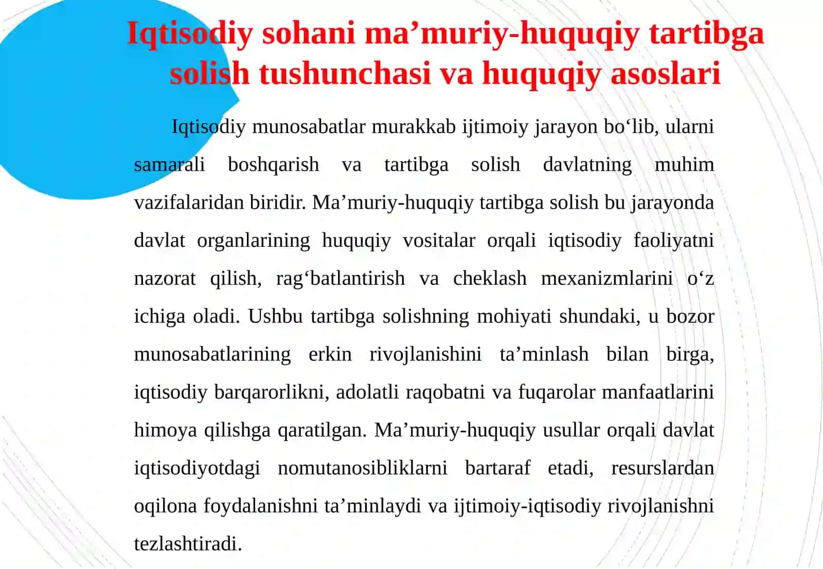 Iqtisodiy sohada ma’muriy-huquqiy tartibga solish 4