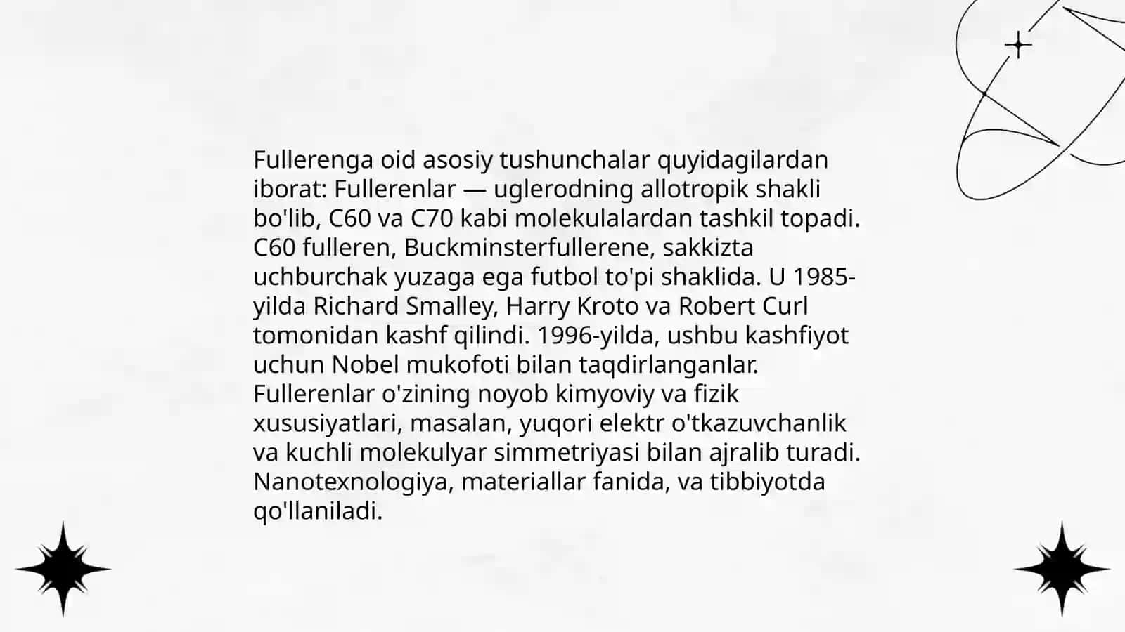 Fullerening metalli hosilalari va tuzilishi 4
