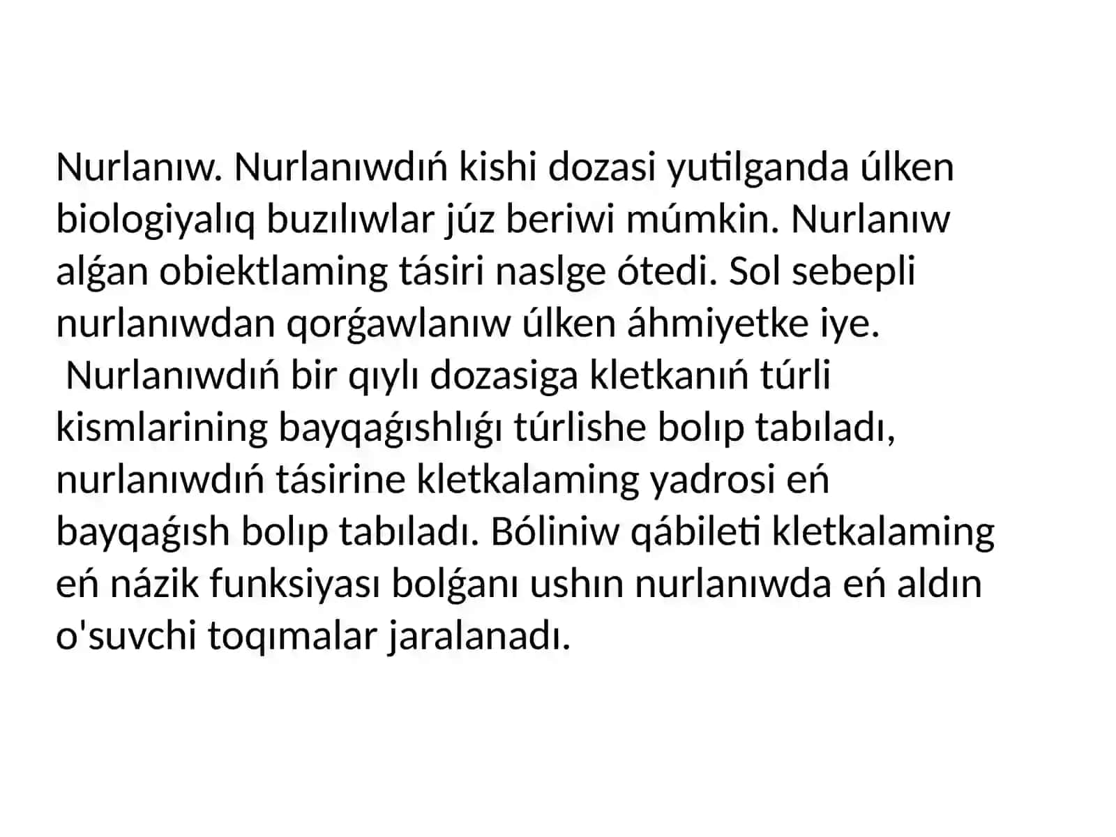 Ionlaniwshi nurlardin biologiyaliq tasir mexanizmleri 4
