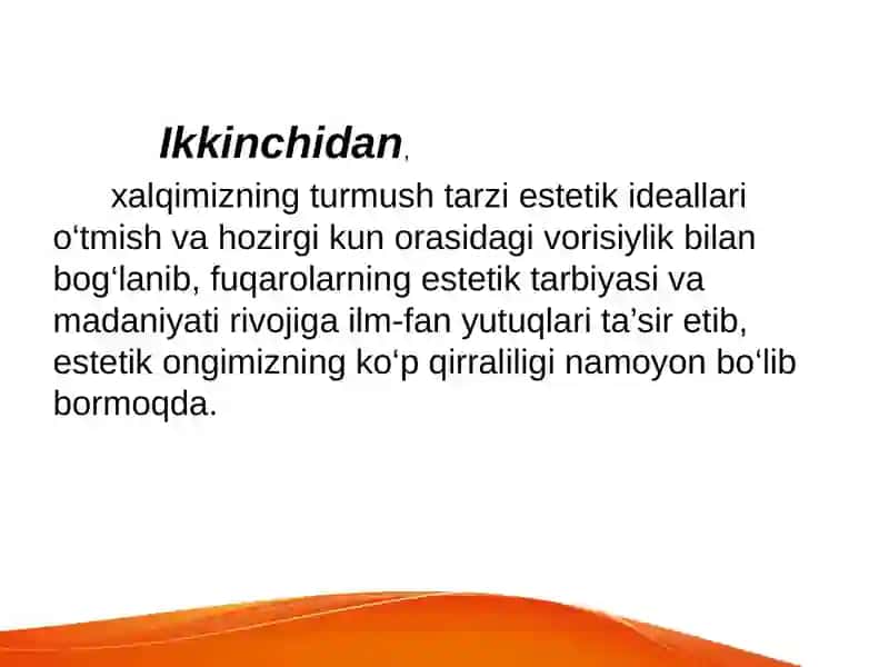 estetik tarbiganing turlari va yo‘nalishlari 4