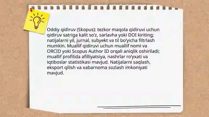 Skopus Bazasi bilan ishlash 4