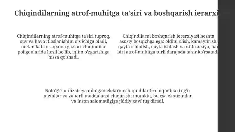 Qayta Ishlash va Chiqindisiz Texnologiyalar: Istiqbollar va Imkoniyatlar 4