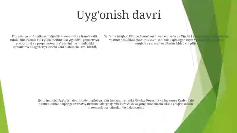 Matematikaning Rivojlanish Davri 4