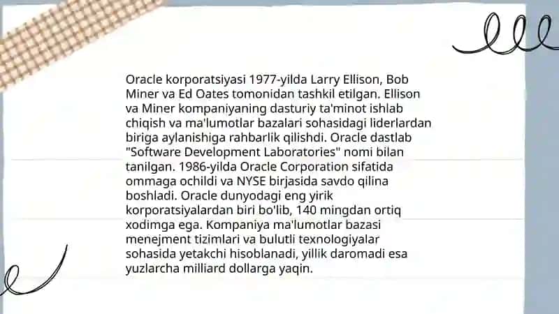 Oracle korporatsiyasining tarixi 4