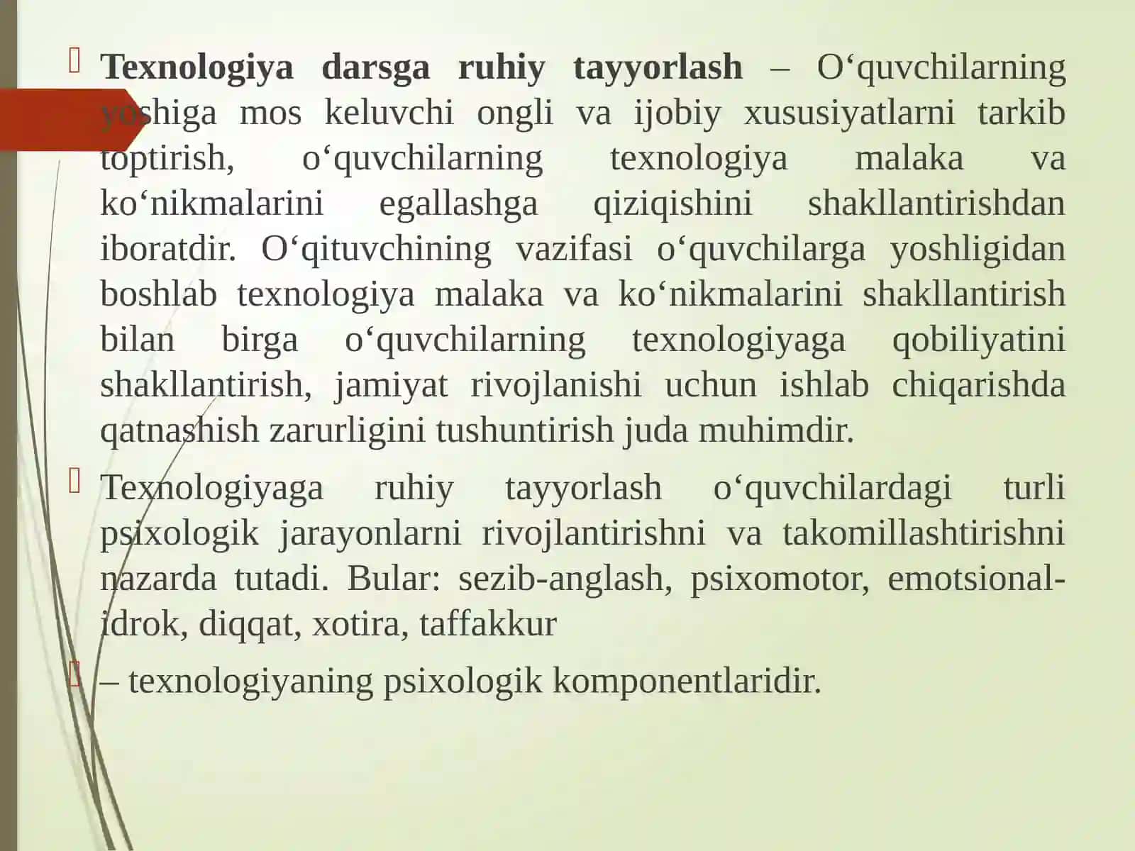 Texnologiya o‘qitish metodikasi fanining nazariy va amaliy asoslari 4