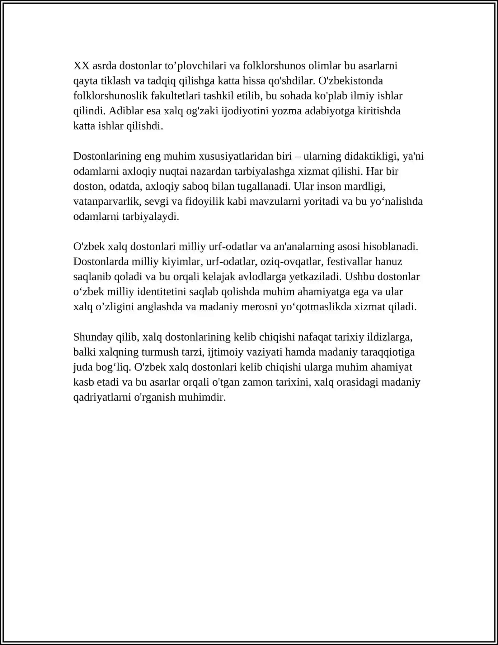 XALQ DOSTONLARI VA ULARNING O'ZIGA XOS XUSUSIYATLARI 4