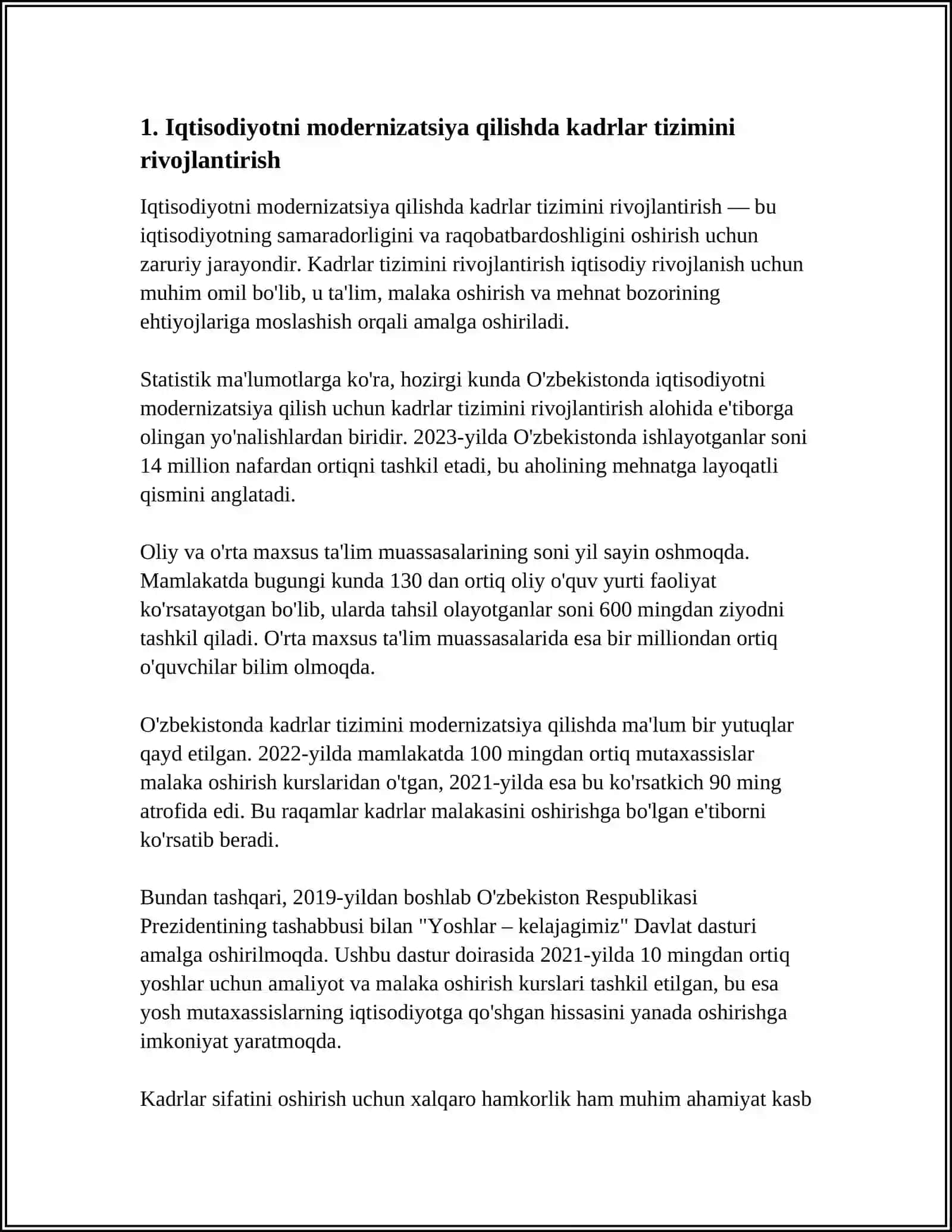 IQTISODIYOTDAGI TARKIBIY O‘ZGARISHLAR JARAYONIDA KADRLAR TIZIMIDAGI YANGILIKLARNI BOSHQARISH 4