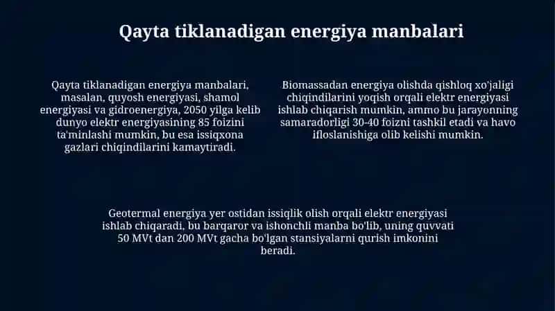 Elektr energiyasi ishlab chiqarish usullari 4