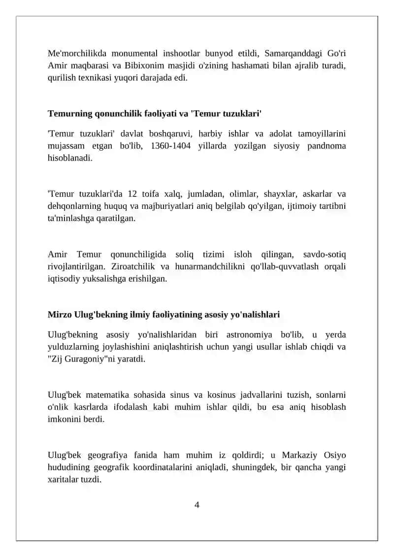 2. Amir-Temur buyuk davlat arbobi. Mirzo Ulug‘bek - davlat arbobi va buyuk olim 4