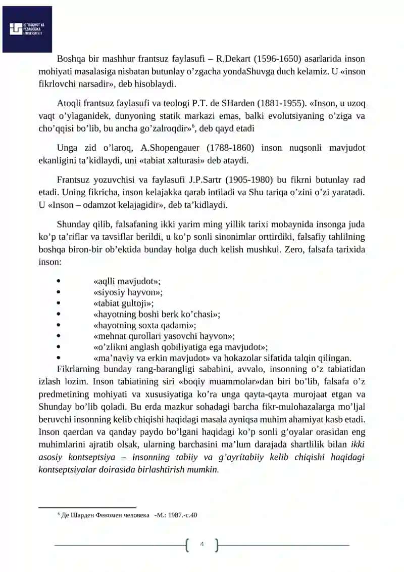 INSON FALSAFASI (FALSAFIY ANTROPOLOGIYA) 4