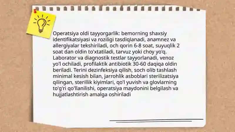 Xirurgik davolashda bemorlarda hamshiralik ishining xususiyatlari 4