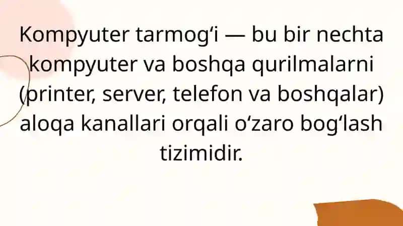 Kompyuter tarmoqlarining asosiy turlari 4