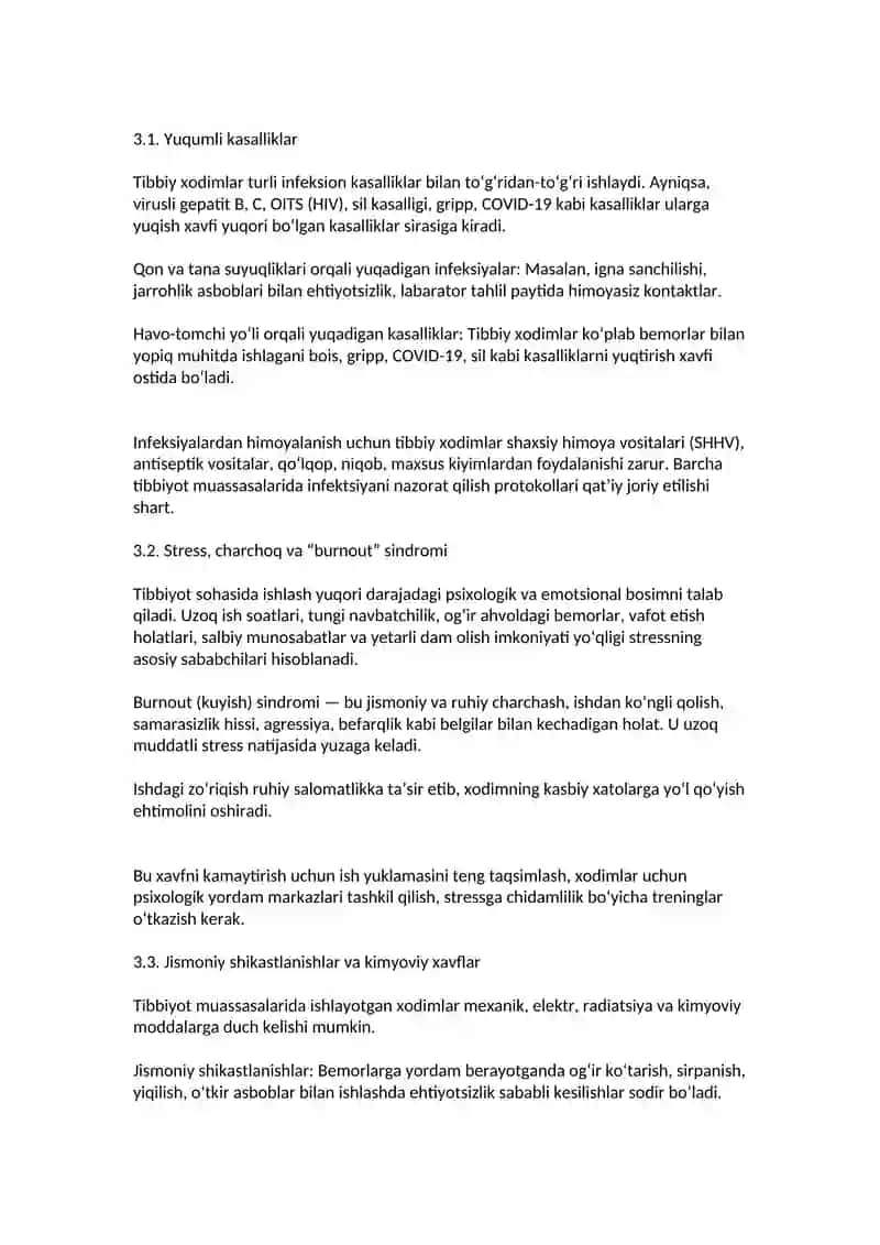 Tibbiy xodimlar xavfsizligi. Bemorlar xavfsizligi 4