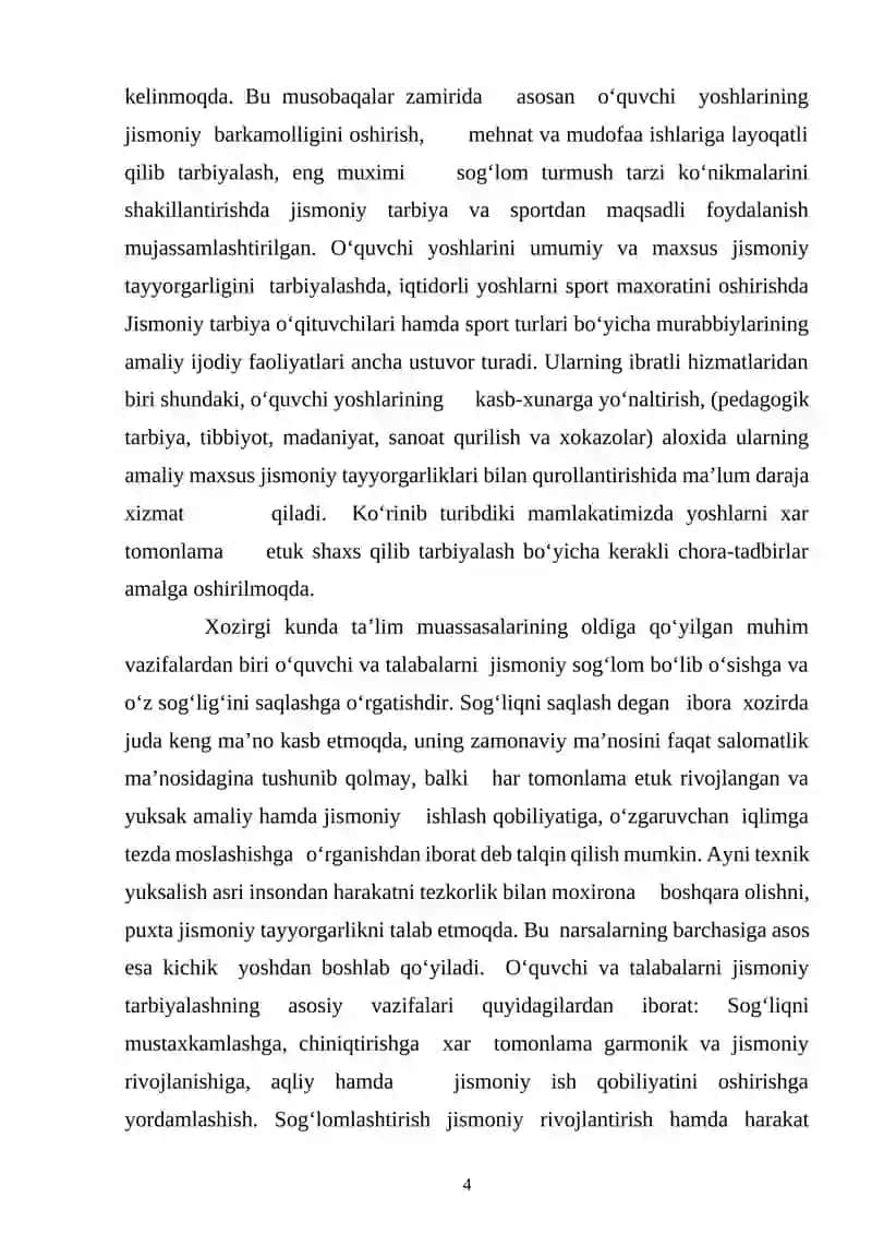 Jismoniy Tarbiya va Sportni Rivojlantirish 4