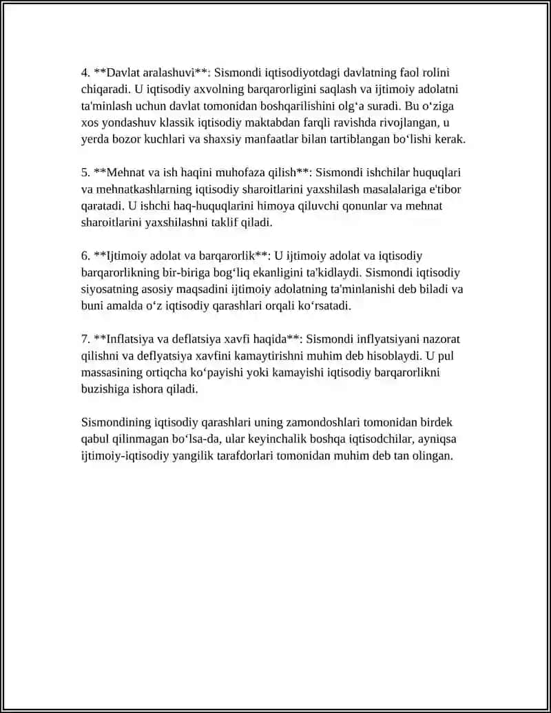 S. SISMONDINING IQTISODIY QARASHLARI 4