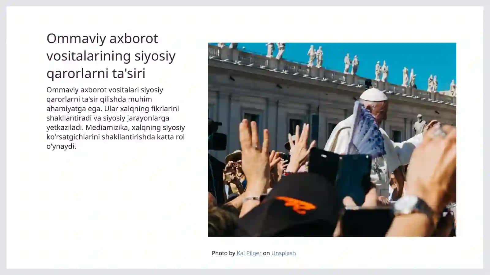 Axborot vositalarining siyosiy institutlar tizimida o'rnini va ahamiyatini tushuntirish 4
