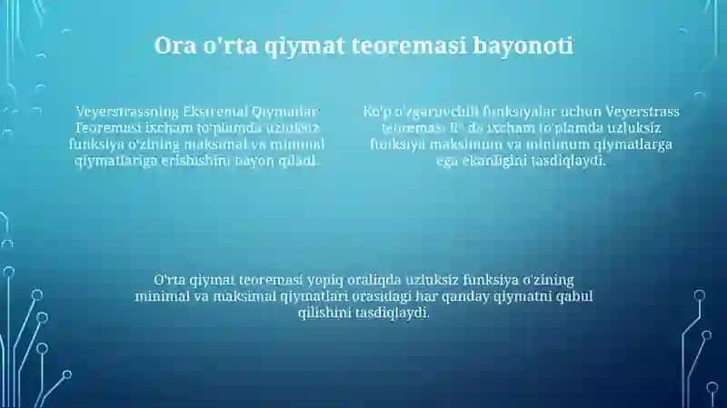 Ko'p o'zgaruvchili funksiya uchun Veyershtrass teoremalari 4