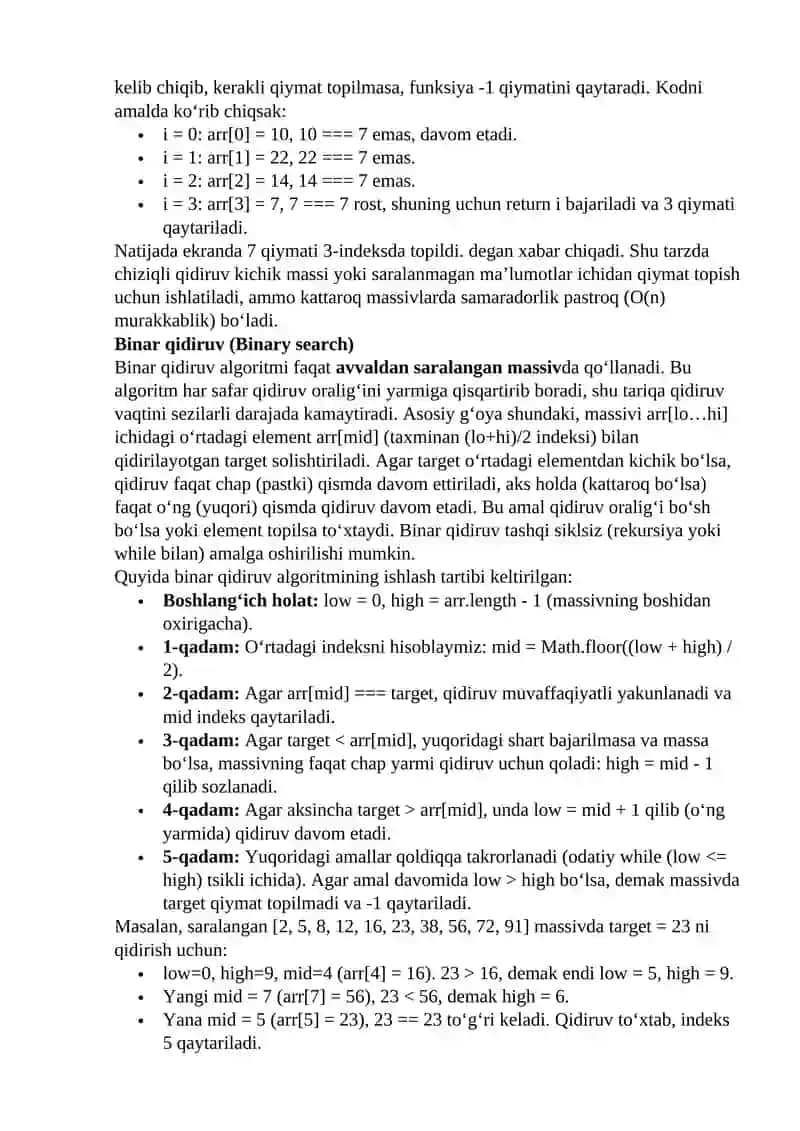 JavaScriptda Massivlar bilan ishlash 4