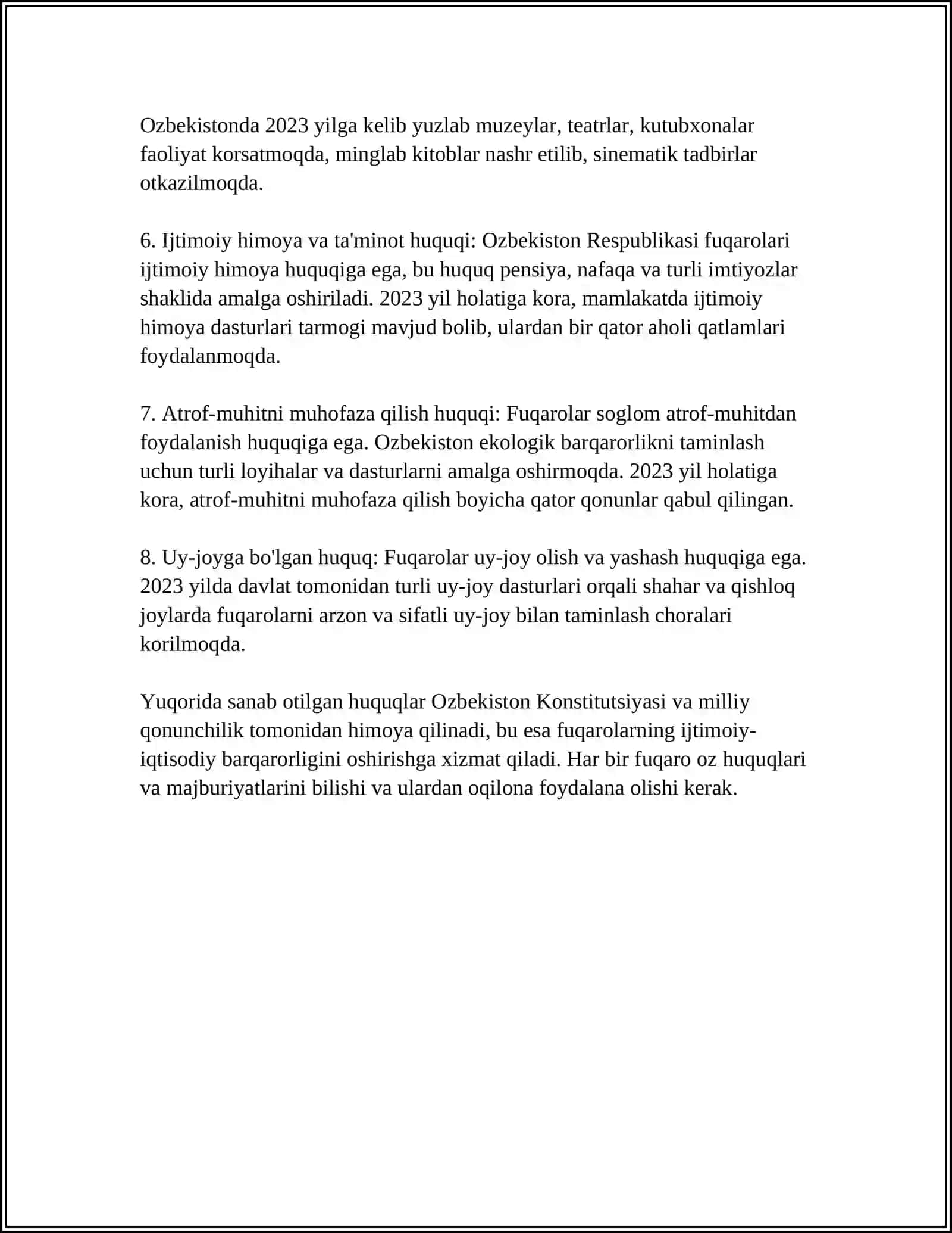 FUQAROLARNING IJTIMOIY, IQTISODIY VA SIYOSIY HUQUQLARI 4