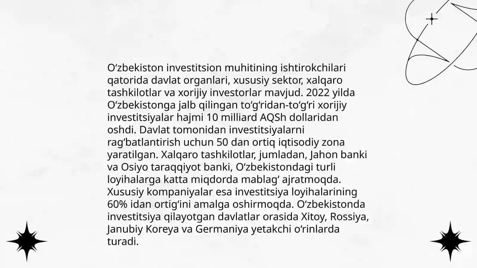 Investitsiya faoliyatining ishtirokchilari, obyekti va subyektlari 4