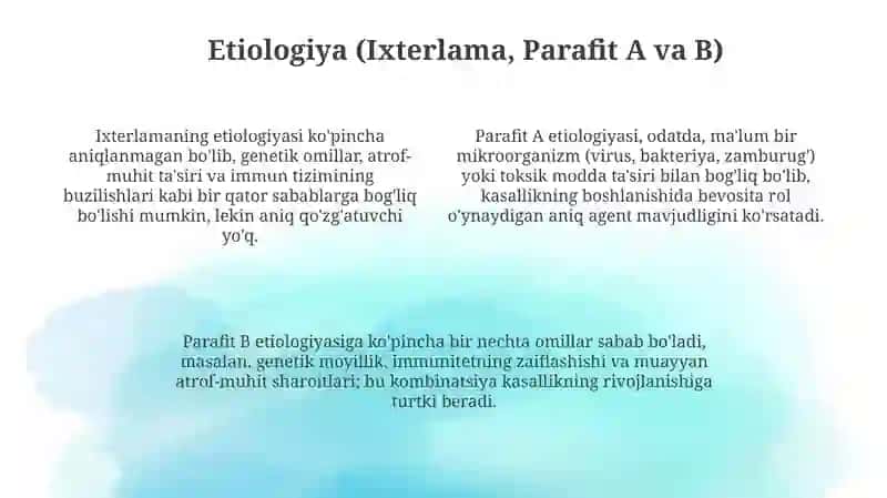 Ixterlama.Parafit A va B etiologiyasi va epidimiologiyasi 4