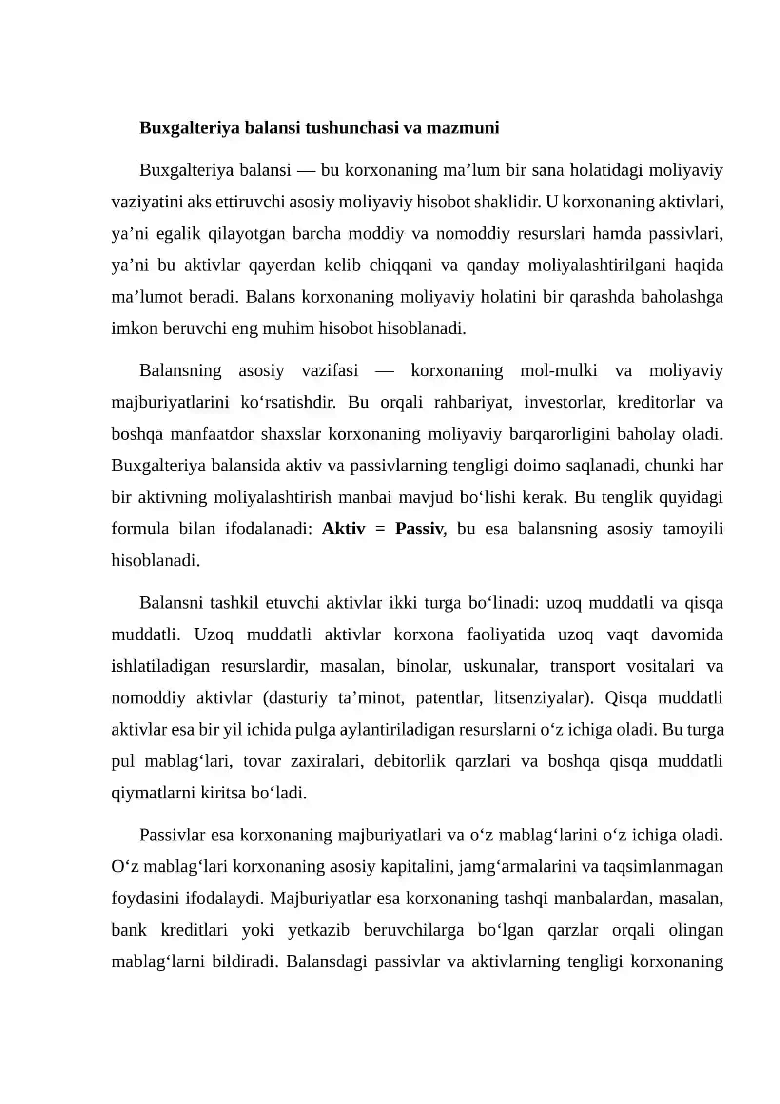 BUXGALTERIYA BALANSI: MAZMUNI VA TUZILISHI 4