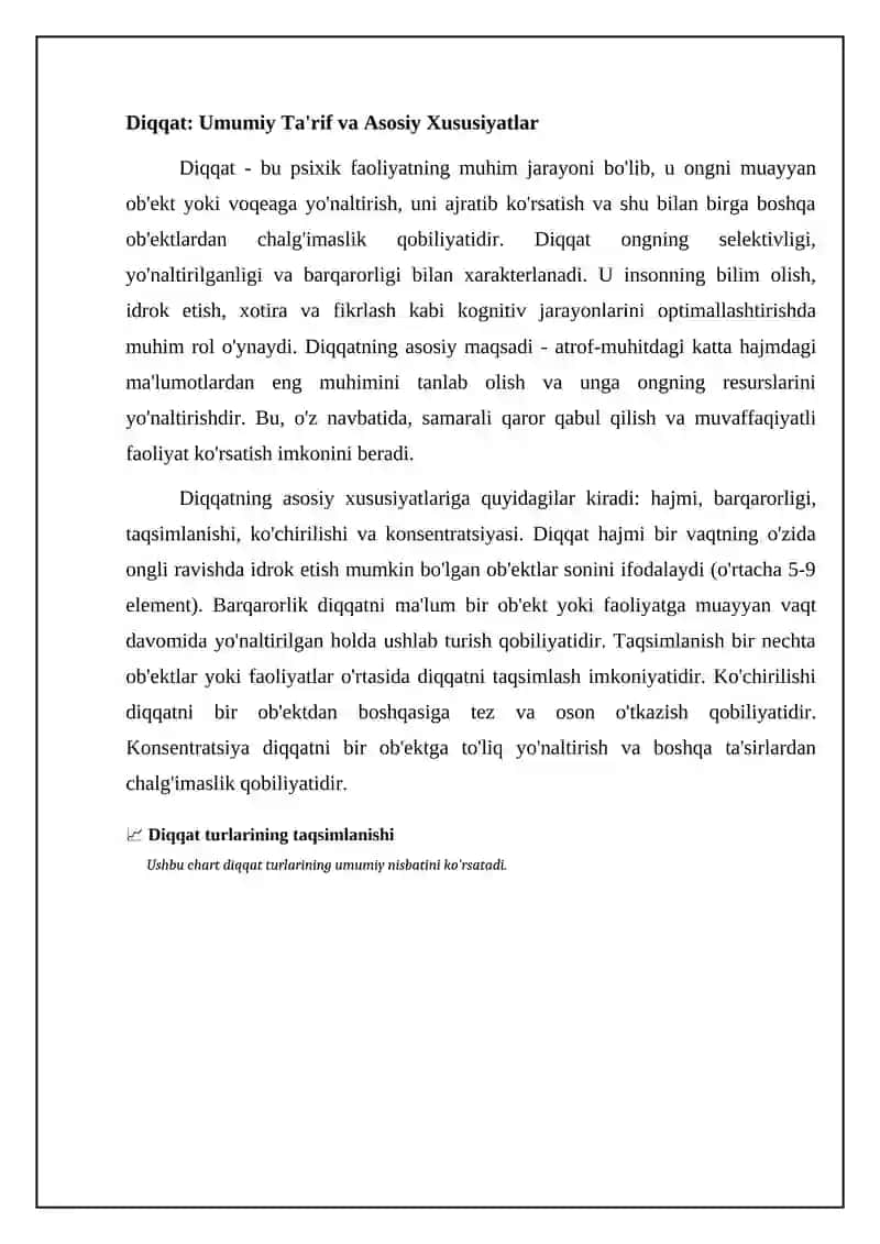 Diqqat: Ta'rif, Turlari va Neyrofiziologiyasi 4