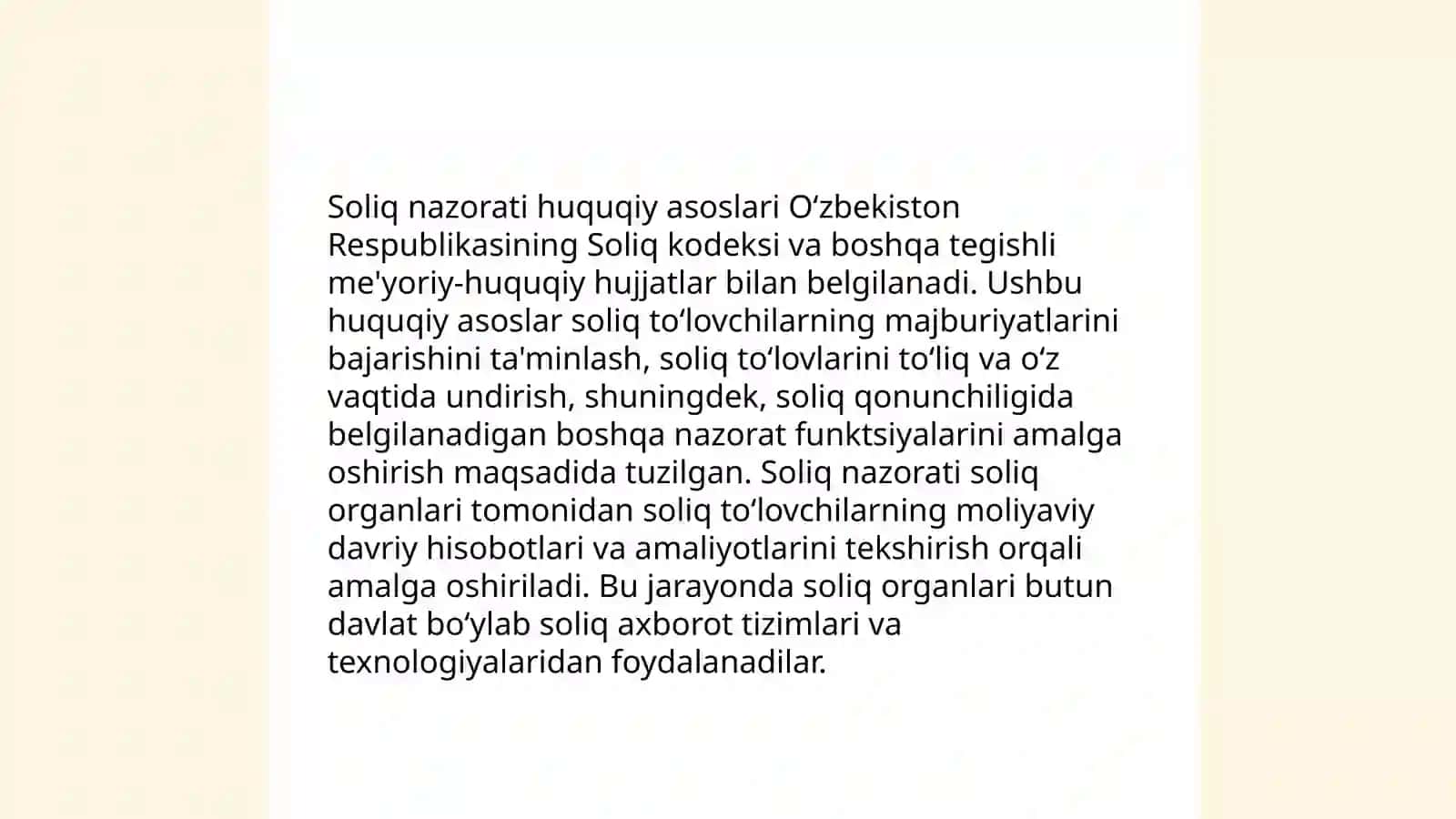 Soliq nazoratini tashkil etish va oʻtkazish tartibi 4