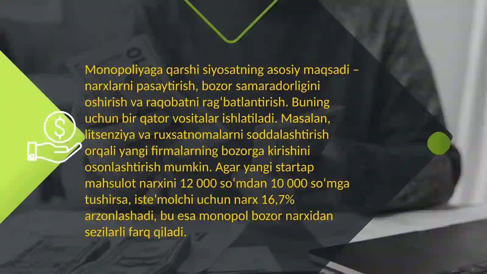 Iqtisodiyotda monopolizmga qarshi siyosat va raqobatni rivojlantirish 4