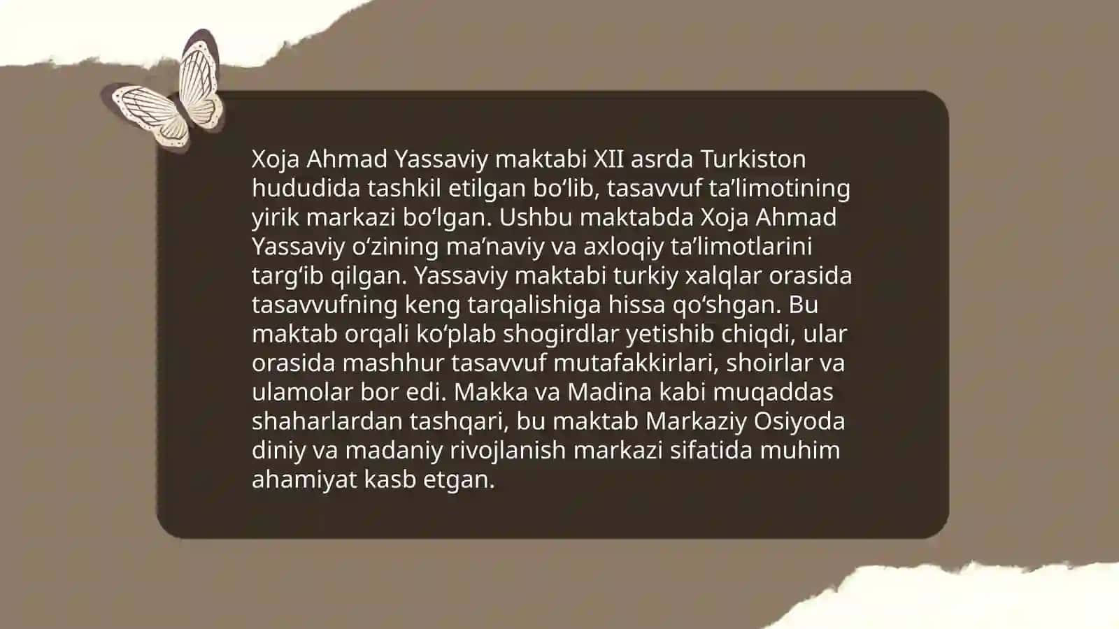 Ahmad Yassaviy — turkiy adabiyotning yirik vakili 4