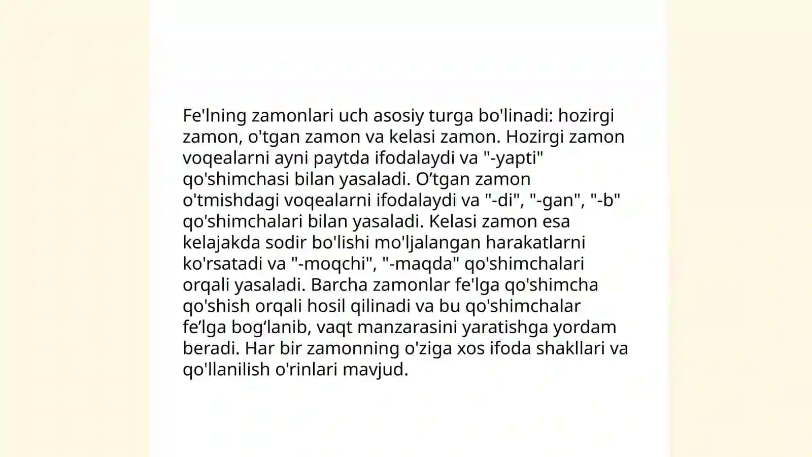 Fe'llar turlarini ta'riflash 4
