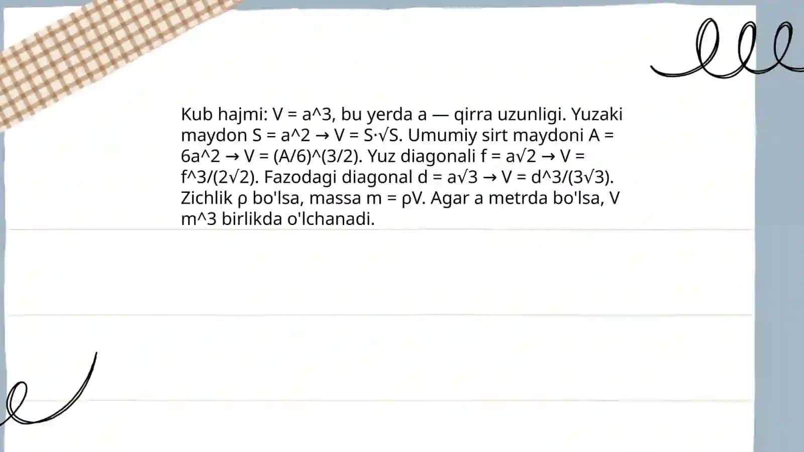 Fazodagi jism hajmini hisoblash 4