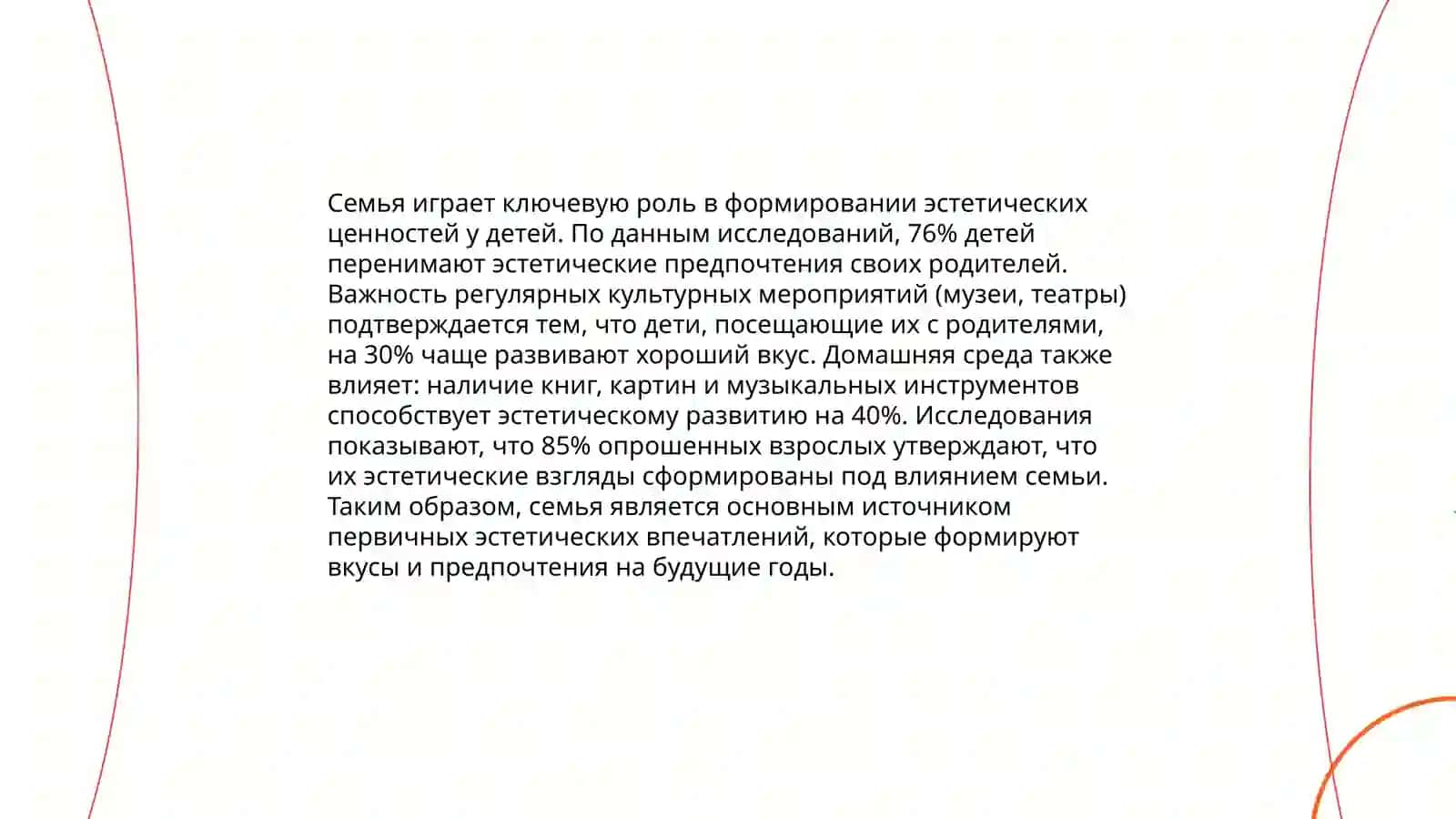 Формирование эстетической культуры учащихся в современной семье 4