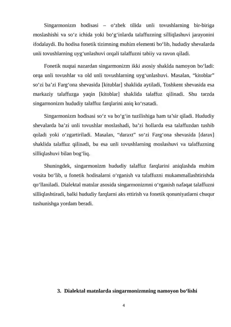 Singarmonizm hodisasining dialektal matnlarda o‘rganilishi 4