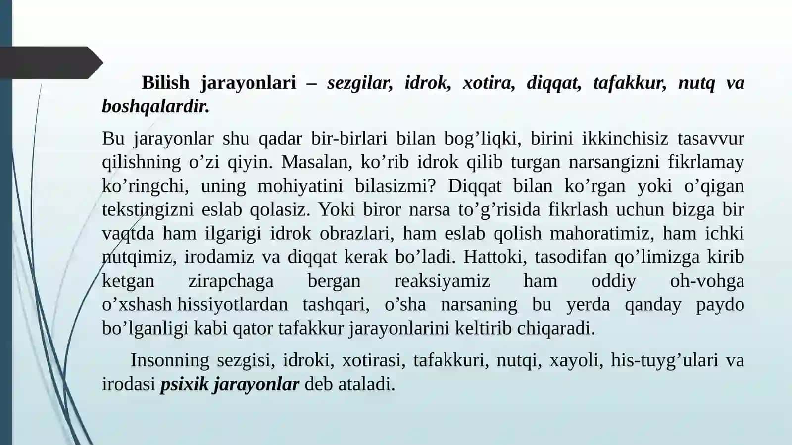Bilish jarayonlari va professional faoliyat 4