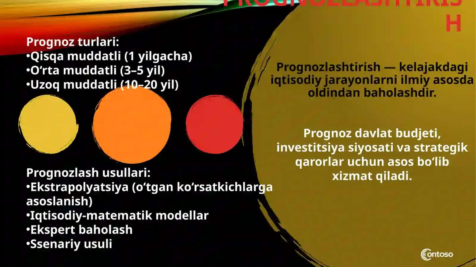 Ijtimoiy-iqtisodiy rivojlanishni dasturlash, prognozlashtirish va rejalashtirish. Davlatning iqtisodiyotda xususiy tarmoq va tadbirkorlikni qo‘llab-quvvatlash siyosati. Iqtisodiyotda monopolizmga qarshi siyosat va raqobatni rivojlantirish. Davlatning mintaqaviy siyosati va hududlar rivojlanishining istiqbollari. 4