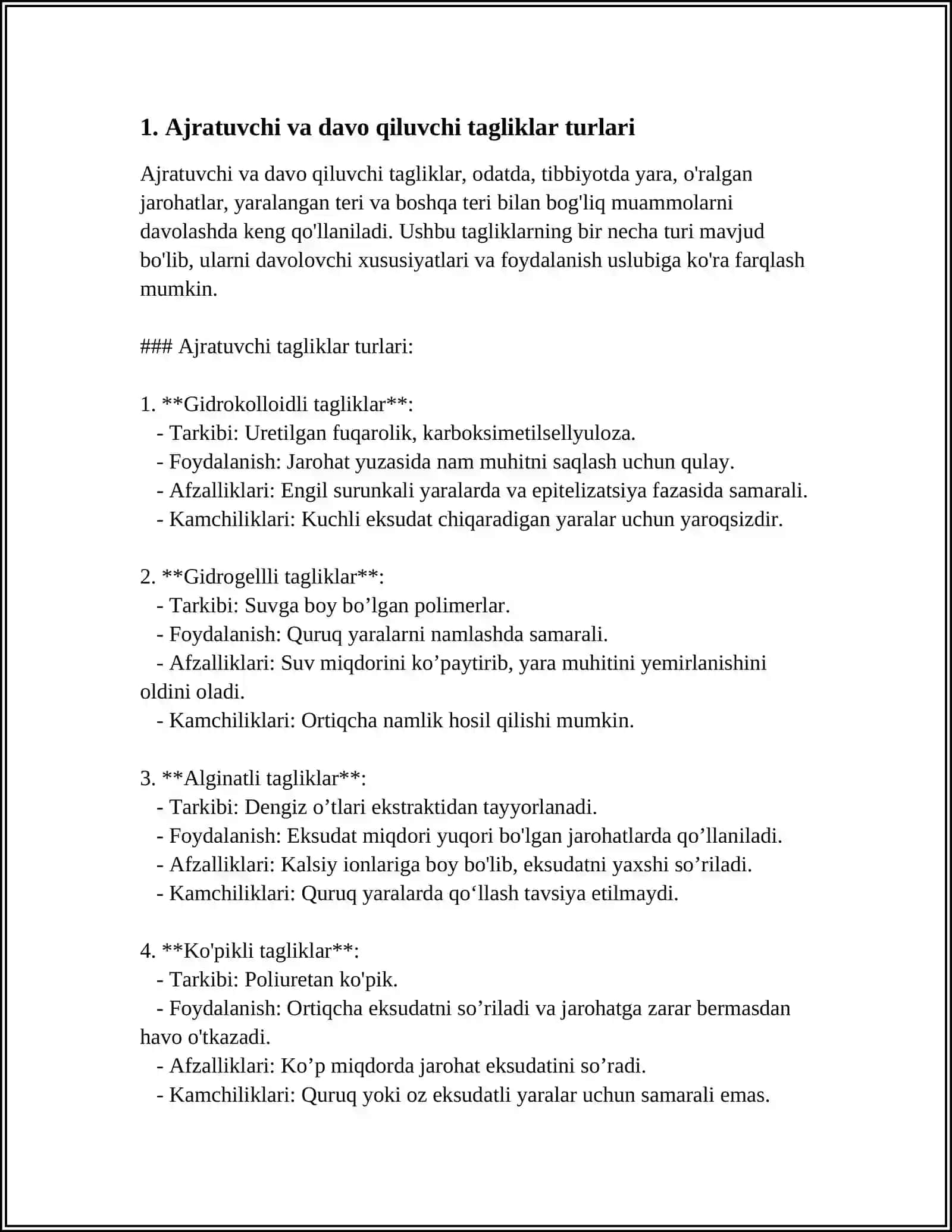 AJRATUVCHI VA DAVOLOVCHI TAGLIKLAR.SEMENT ASOSLI PLOMBA ASHYOLARI.FOSFAT KISLOTA ASOSLI SEMENTLAR.TARKIBI, XUSUSIYATLARI 4