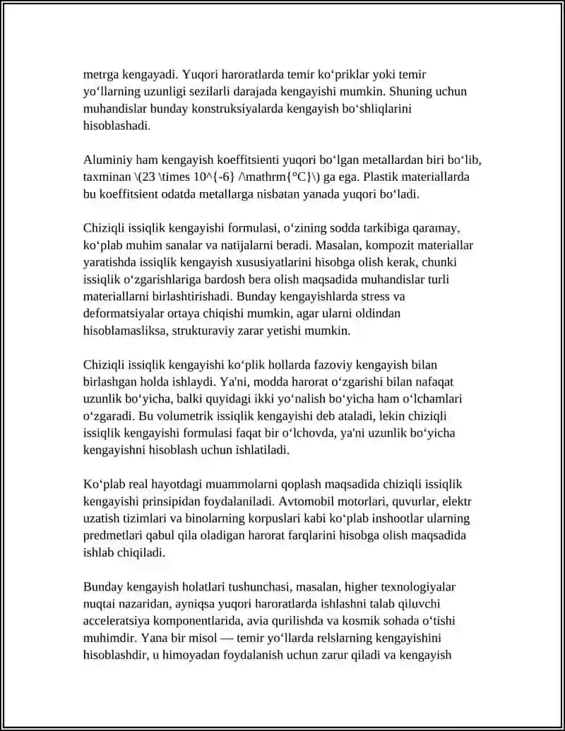 MATERIALLARNING ISSIQLIK KENGAYISHI 4