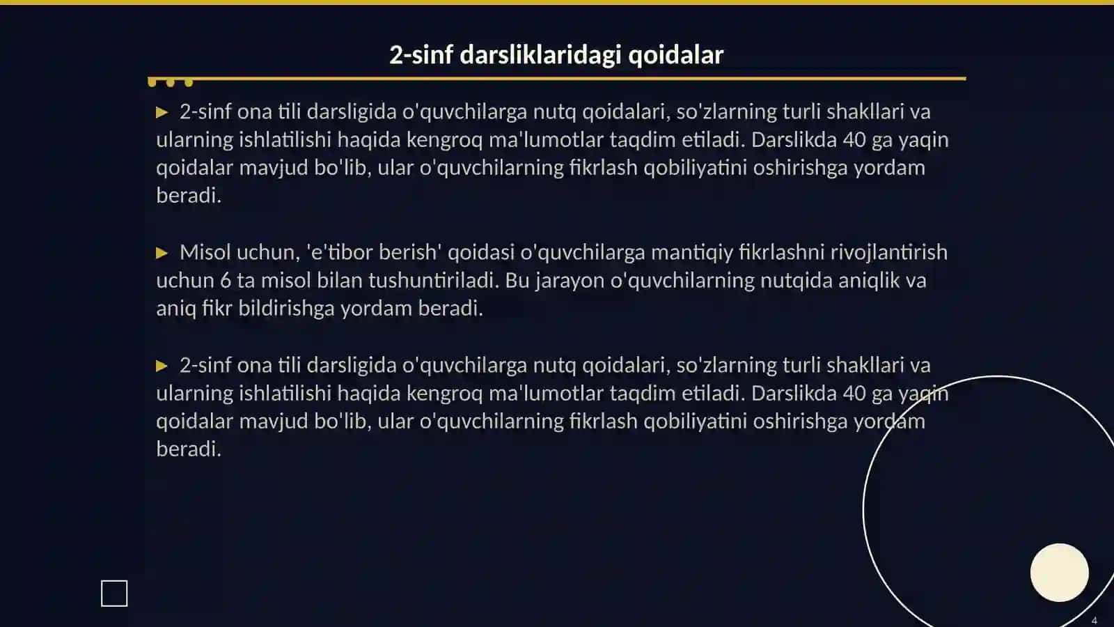 1-sinf 1-2-qism ona tili darsligi 2-sinf 1-2-3-4-qism ona tili darsligida keltirilgan qoidalar ustida ishlash dars ishlanma 4