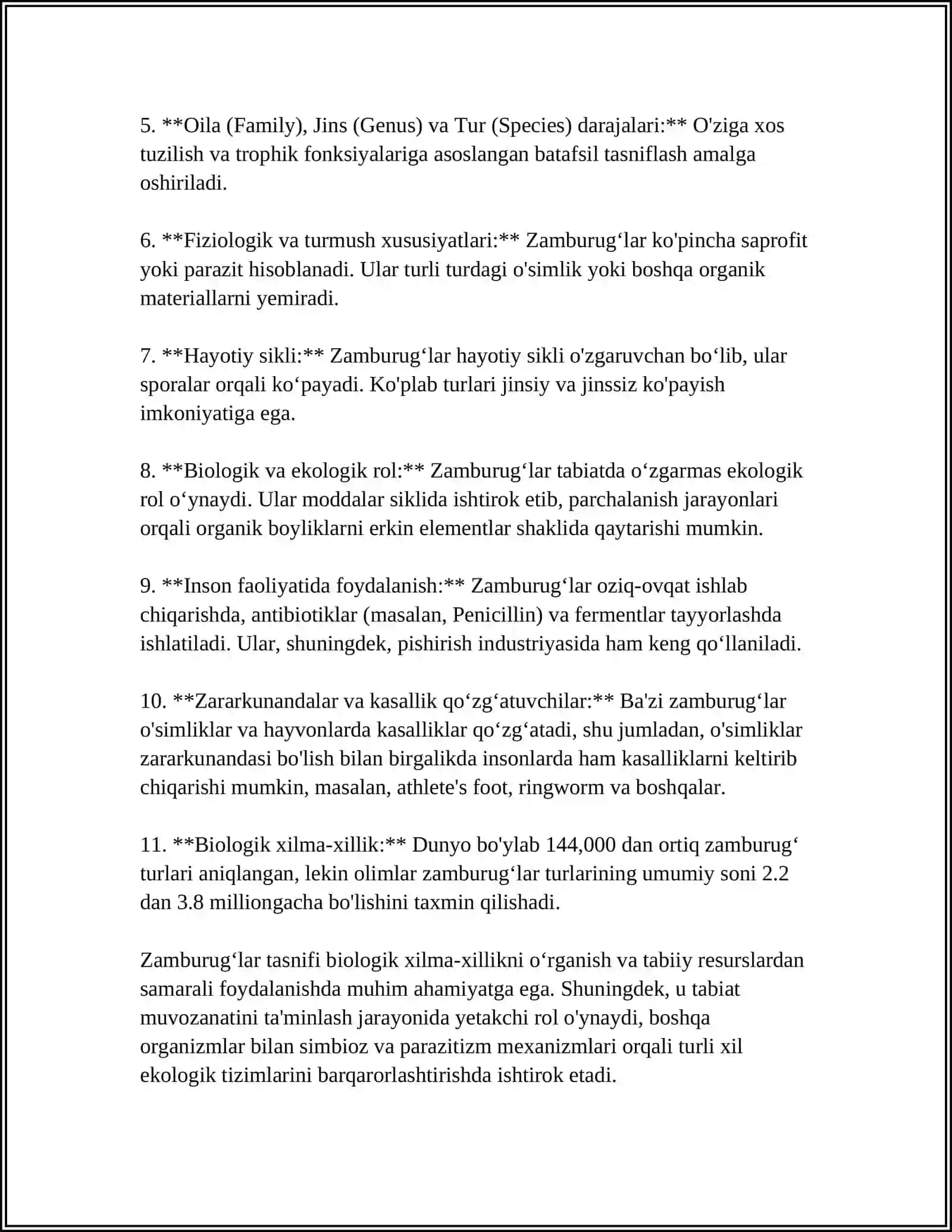 ZAMBURUGʻLAR BOʻLIMI. XITRIDIOMITSETLAR SINFI 4