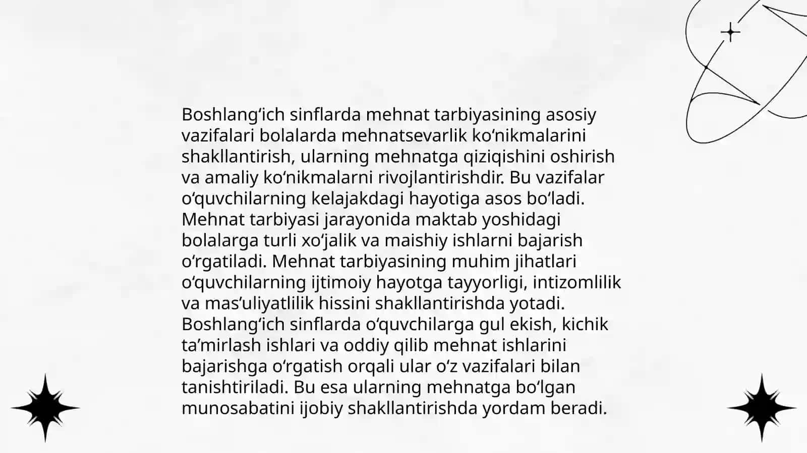 Boshlangʻich sinflarda mehnat tarbiyasining vazifalari 4