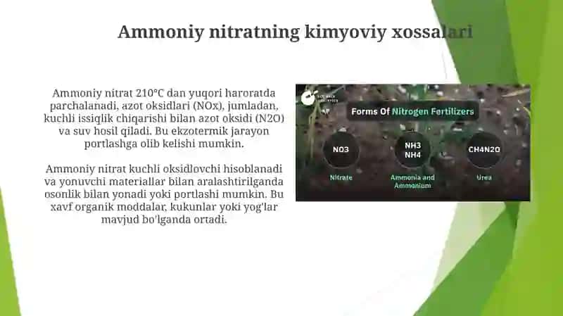 Ammoniy Nitrat ishlab chiqarish 4