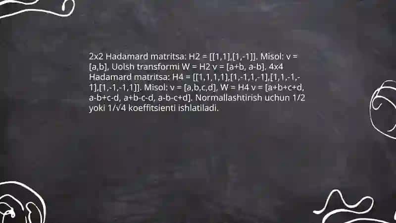 Uolsh almashtirishlari 4