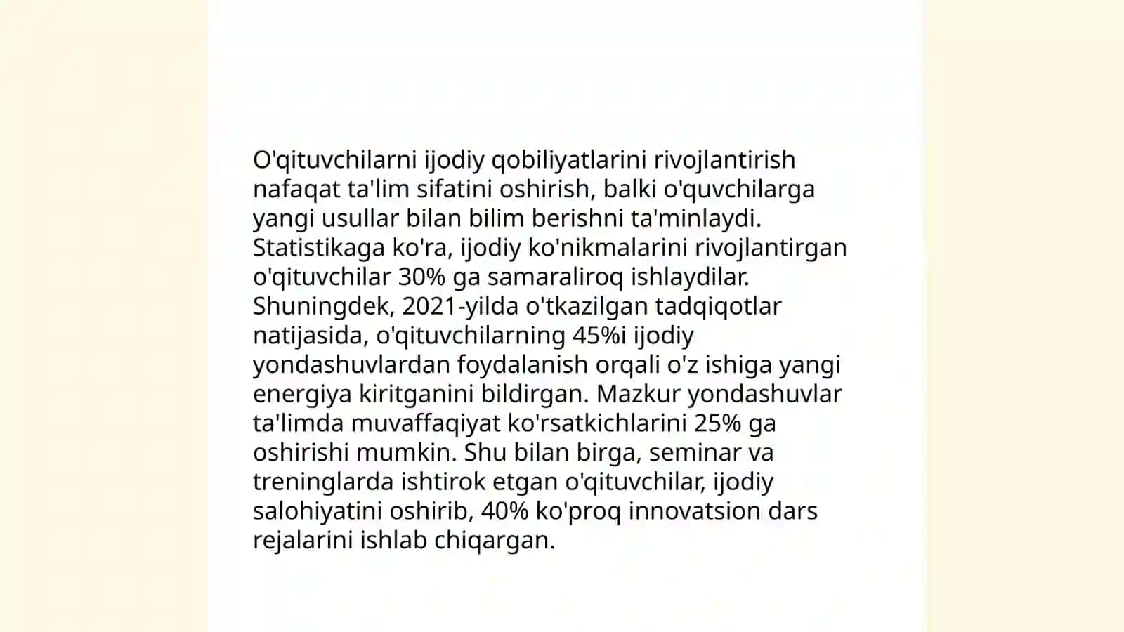 Bo'lajak o'qituvchilarda kreativ tasavvurni rivojlanishi va pedagogikada ilmiy ijodkorlik 4