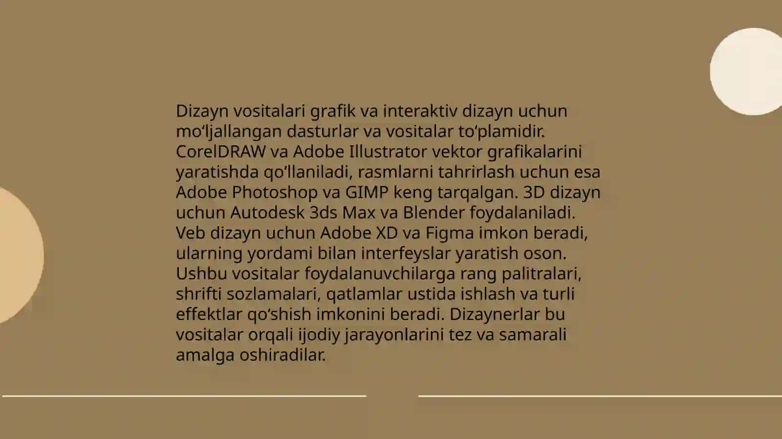 Infografika yaratish dasturiy vositalari imkoniyatlarini o’rganish 4