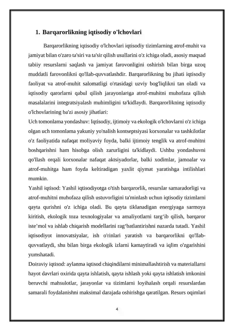 BARQAROR RIVOJLANISH VA UNING EKOLOGIK JIHATLARI 4