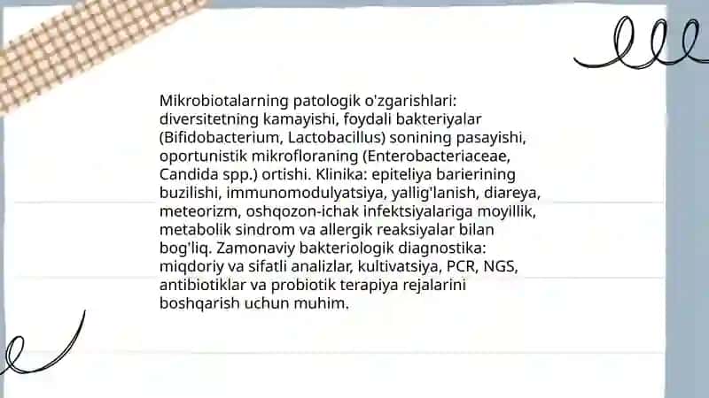3 Diskabakterioz va dizbakteriozning zamonaviy bakteriologik diagnostikasi 4
