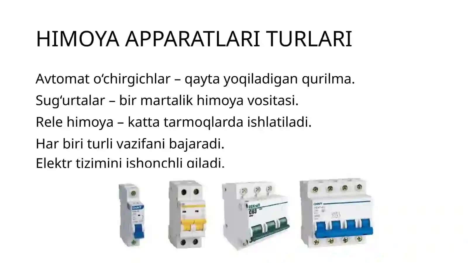 Himoya apparatlarining tavsifini hisobga olib sim va kabellar kesim yuzasini tanlash 4