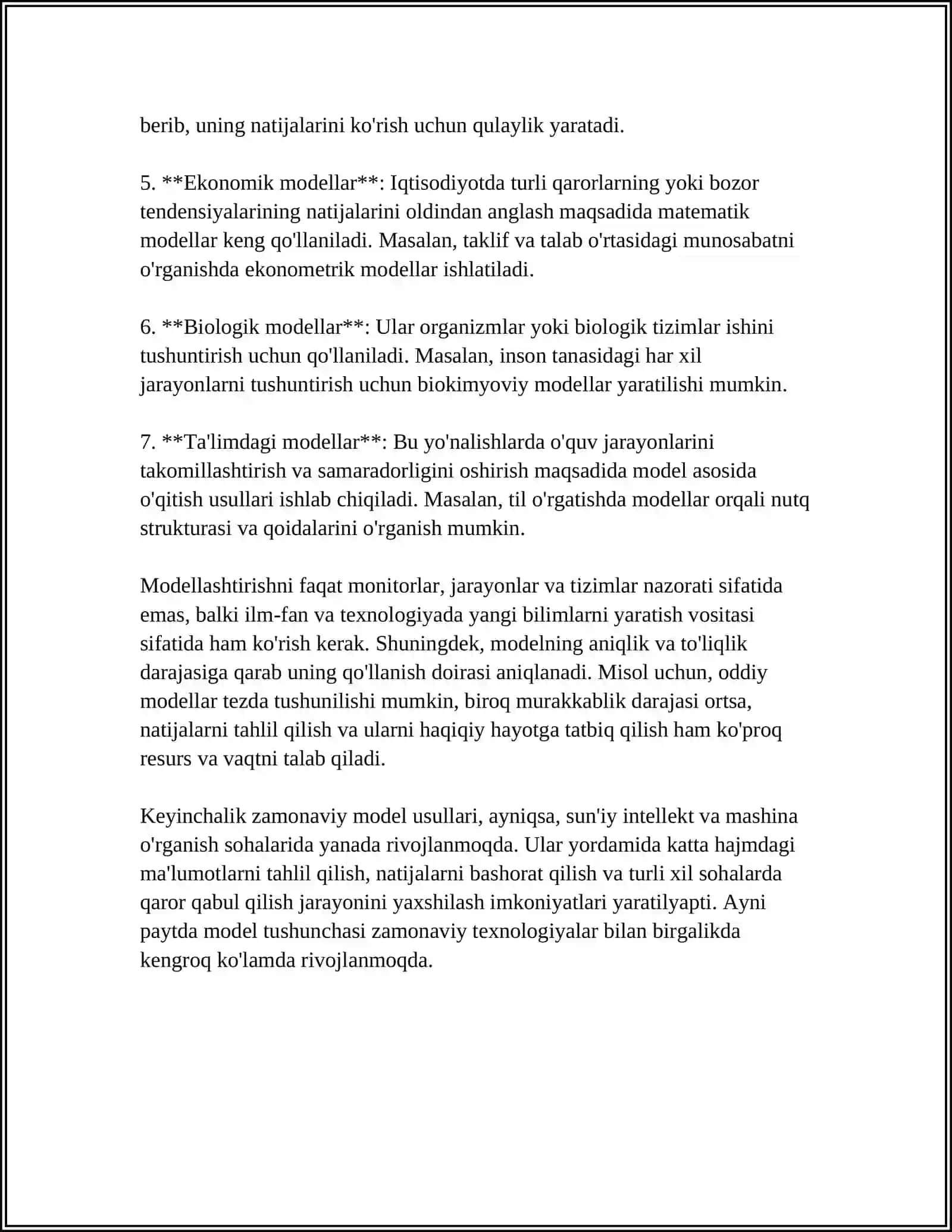 "MODELLASH" DEGANDA NIMANI TUSHUNASIZ 4