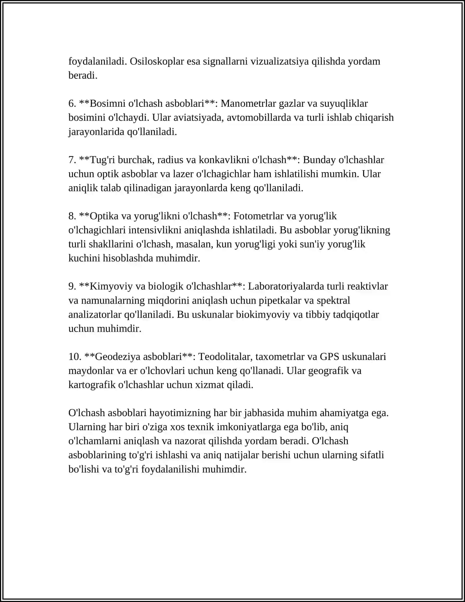 MEXANIK KOʻRSATKICHLARNI NAZORAT QILISH 4